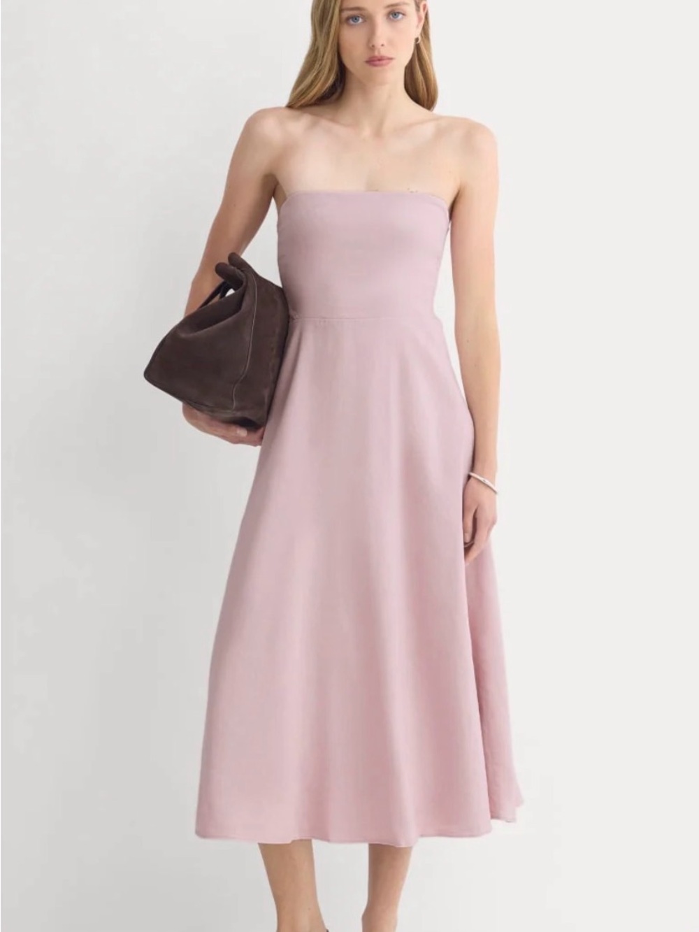 NWT Everlane Stretch Linen Strapless Dress